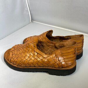 Brand X Brown Woven Leather Haurache Sandals Mens